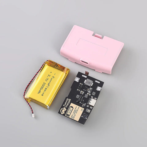 Rechargeable battery pack for Nintendo Game Boy Advance USB C mod 1800 Mah Lipo - Pink | Funnyplaying - 1