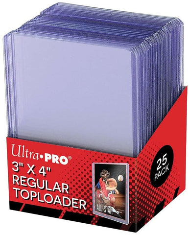 Regular Toploader 3" x 4" trading card protectors for pokemon, YuGiOh, MtG, Sports etc - 25 pack crystal clear (Repacked) | Ultra Pro - 1