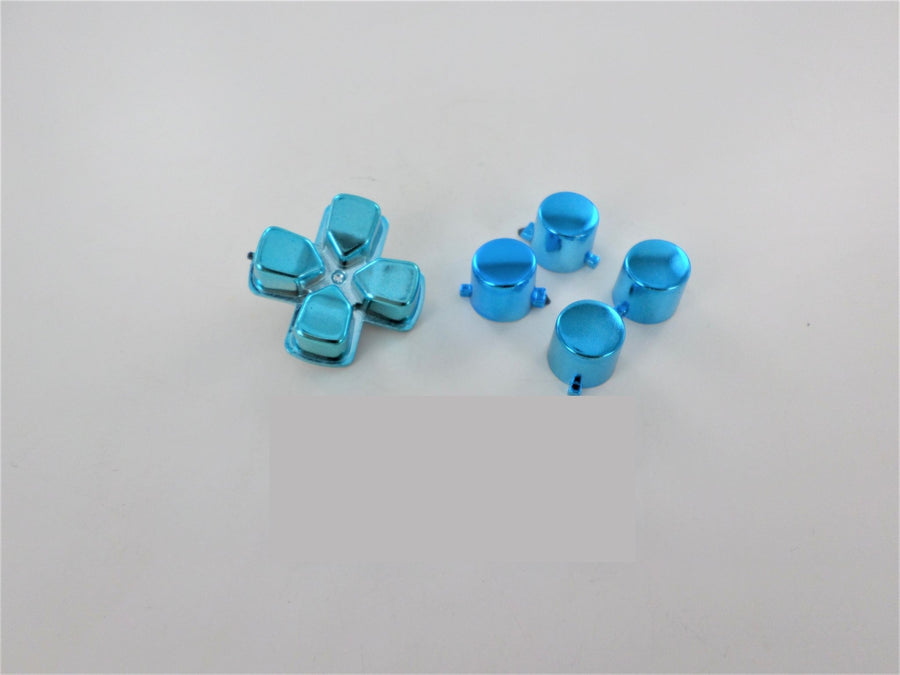 Replacement Action Button & D - Pad Set For Sony PS4 Controllers - Chrome Blue | ZedLabz - 1