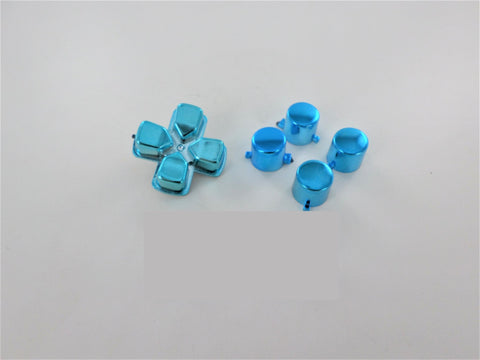 Replacement Action Button & D - Pad Set For Sony PS4 Controllers - Chrome Blue | ZedLabz - 1