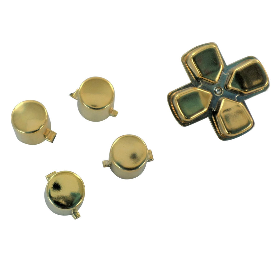 Replacement Action Button & D - Pad Set For Sony PS4 Controllers - Chrome Gold | ZedLabz - 1