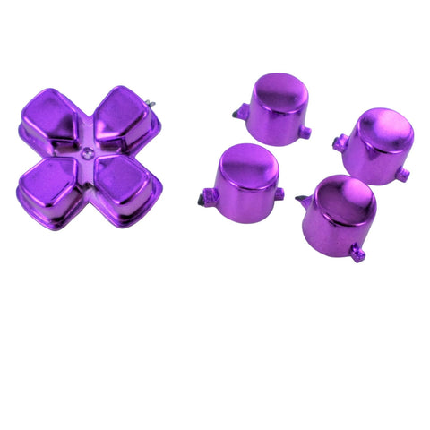 Replacement Action Button & D - Pad Set For Sony PS4 Controllers - Chrome Purple | ZedLabz - 1