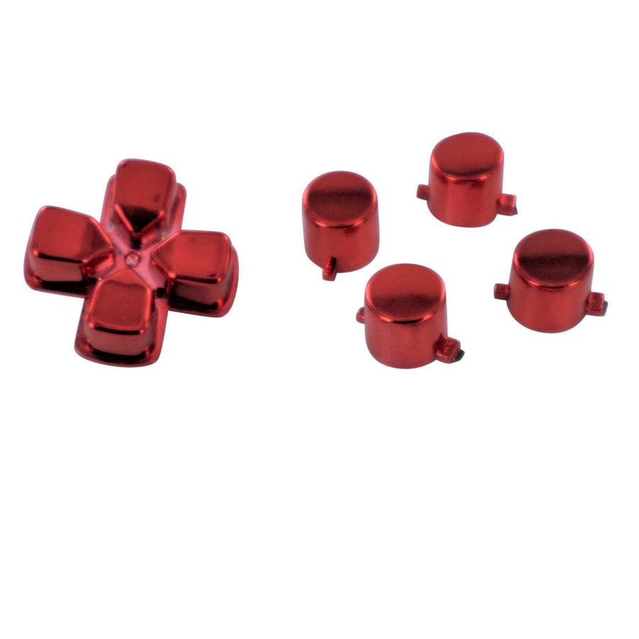 Replacement Action Button & D - Pad Set For Sony PS4 Controllers - Chrome Red | ZedLabz - 1