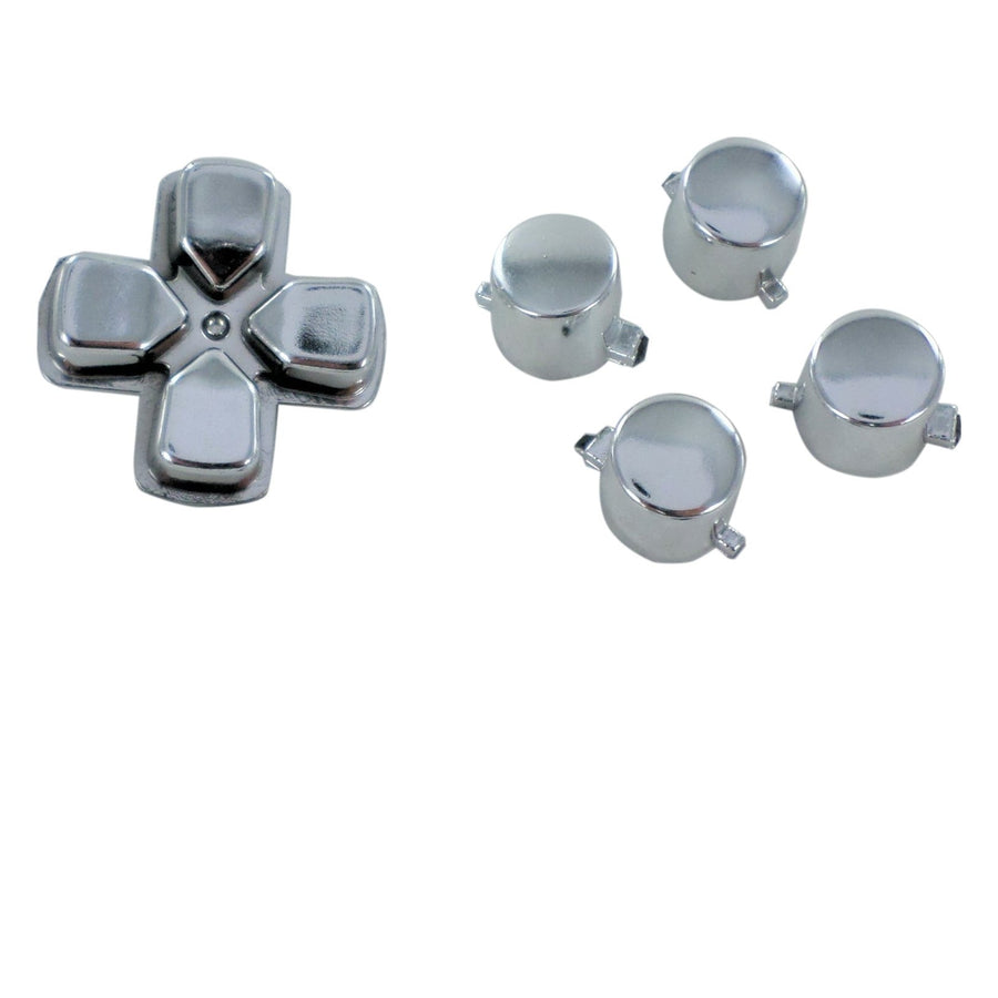 Replacement Action Button & D - Pad Set For Sony PS4 Controllers - Chrome Silver | ZedLabz - 1