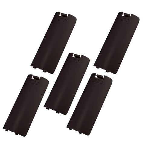 Replacement Battery Cover For Nintendo Wii Remote Controller - 5 Pack Black | ZedLabz - 2