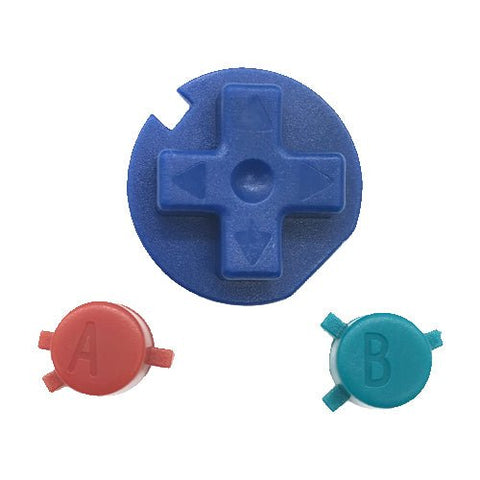 Replacement button set A B D - Pad power switch mod for Nintendo Game Boy Color - blue red & green | ZedLabz - 1