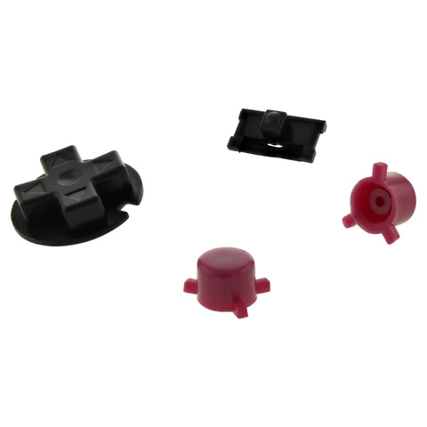 Replacement Button Set For Nintendo Game Boy Pocket - Maroon Red & Black | ZedLabz - 1