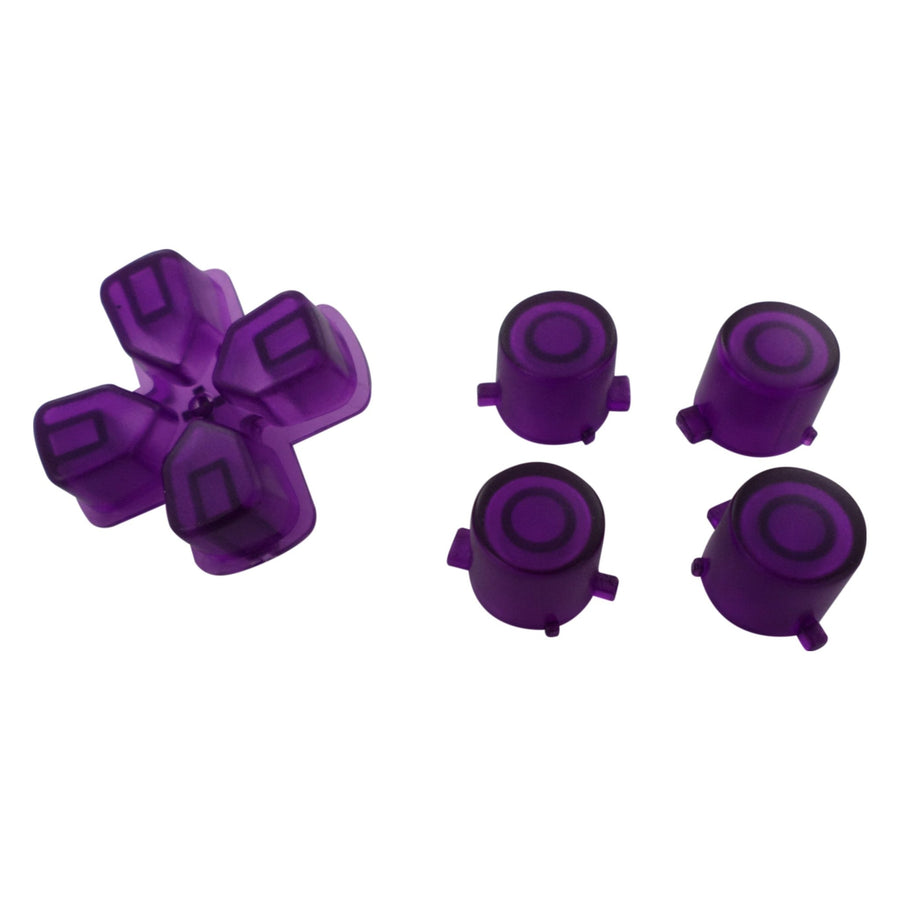 Replacement D - pad & Action Button Set For Sony PS4 Controllers - Clear Purple | ZedLabz - 1