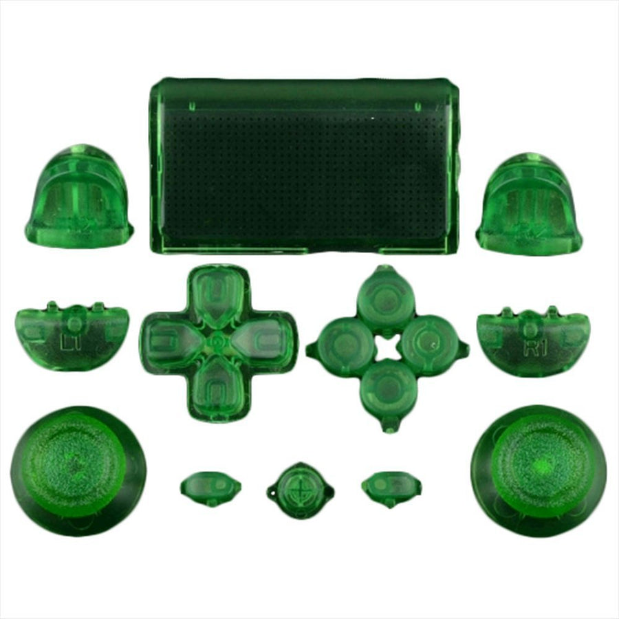 Replacement Full Button Set For 1st Gen Sony PS4 Controllers - Clear Green | ZedLabz - 1