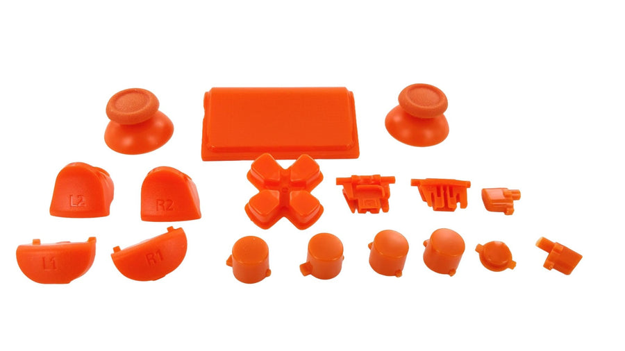 Replacement Full Button Set For 2nd Gen Sony PS4 JDM - 030 Controllers - Orange | ZedLabz - 1