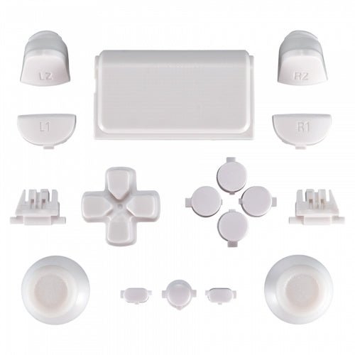 Replacement Full Button Set For 2nd Gen Sony PS4 JDM - 030 Controllers - White | ZedLabz - 1