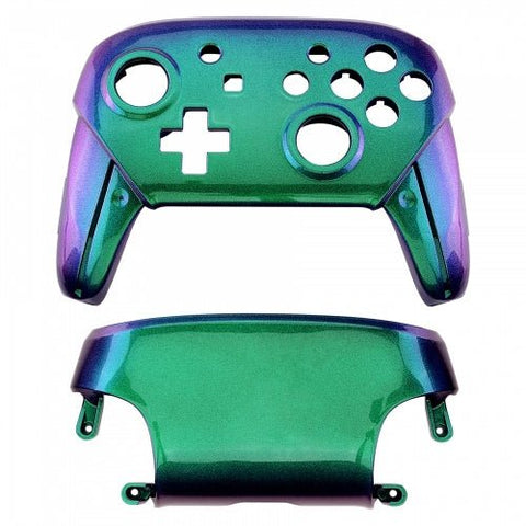 Replacement housing shell for Nintendo Switch Pro controllers front & back cover hard glossy - Chameleon Blue Green Purple | ZedLabz - 1