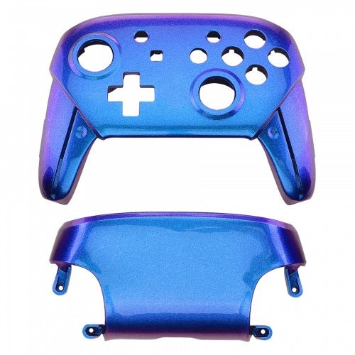 Replacement housing shell for Nintendo Switch Pro controllers front & back cover hard glossy - Chameleon Blue Purple | ZedLabz - 1