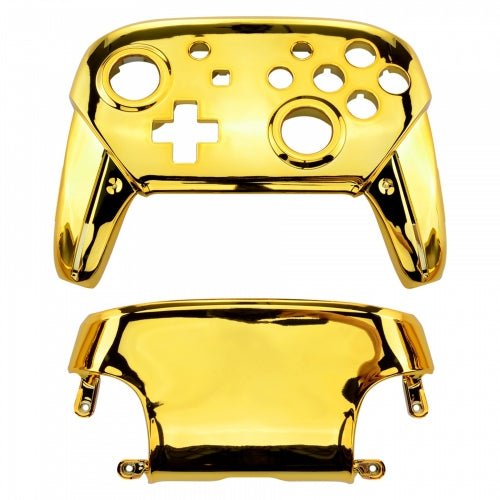 Replacement housing shell for Nintendo Switch Pro controllers front & back cover hard glossy - Chrome Gold | ZedLabz - 1