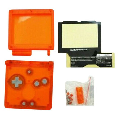 Replacement housing shell kit for Nintendo Game Boy Advance SP GBA - clear orange | ZedLabz - 1