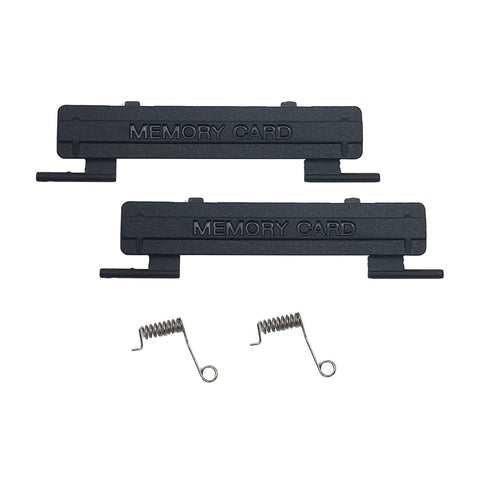 Replacement memory card slot cover doors for Sony PS2 slim PlayStation 2 inc springs - Black | XYAB - 1