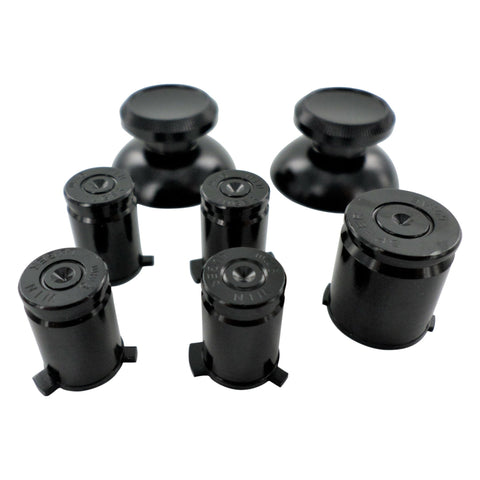 Replacement Metal Thumbsticks & Bullet Buttons Set For Xbox 360 Controllers - Black | ZedLabz - 1