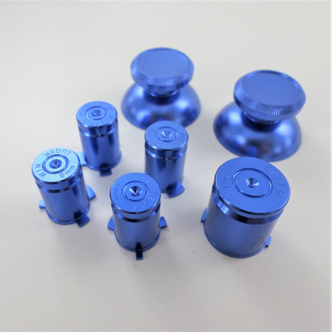 Replacement Metal Thumbsticks & Bullet Buttons Set For Xbox 360 Controllers - Blue | ZedLabz - 2