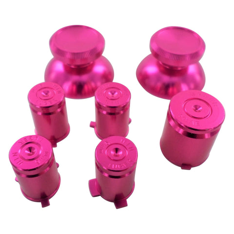 Replacement Metal Thumbsticks & Bullet Buttons Set For Xbox 360 Controllers - Pink | ZedLabz - 1