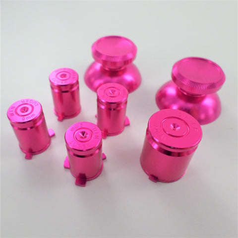 Replacement Metal Thumbsticks & Bullet Buttons Set For Xbox 360 Controllers - Pink | ZedLabz - 2