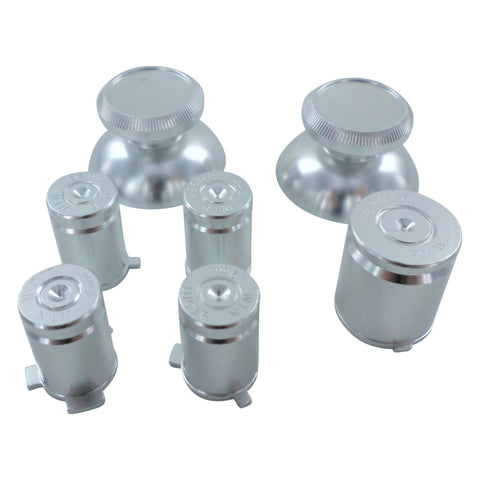 Replacement Metal Thumbsticks & Bullet Buttons Set For Xbox 360 Controllers - Silver | ZedLabz - 1