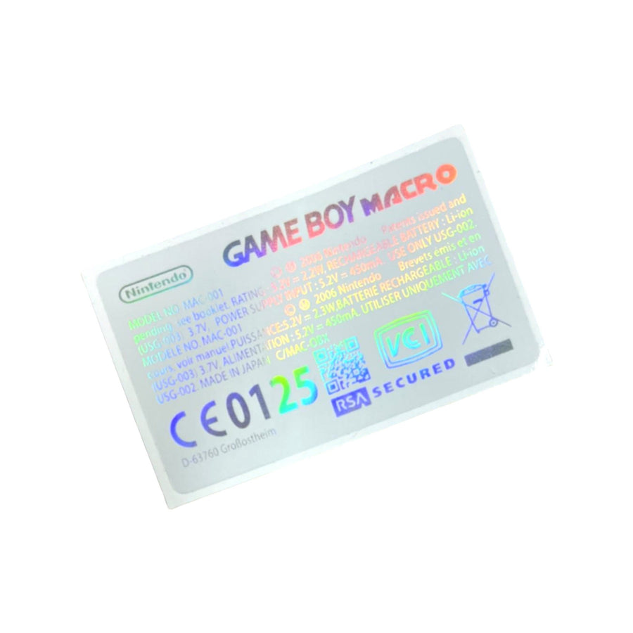 Replacement reproduction custom sticker for Game Boy Macro - white holographic | Obirux - 1