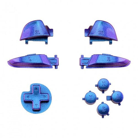 Replacement Soft Touch Button Set For Nintendo Switch Pro Controller - Chameleon Red Purple Blue | ZedLabz - 1