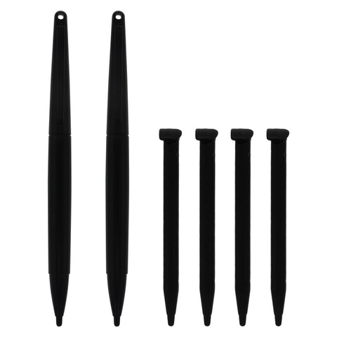 Replacement Standard & XL Stylus Pen Pack For 2015 Nintendo New 2DS XL - 6 Pack Black | ZedLabz - 1