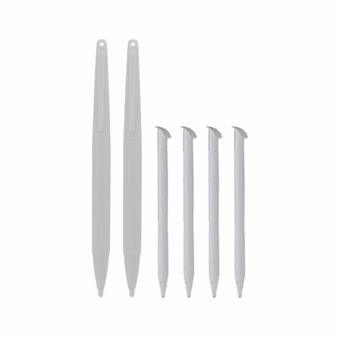 Replacement Standard & XL Stylus Pen Pack For 2015 Nintendo New 3DS XL - 6 Pack White | ZedLabz - 1