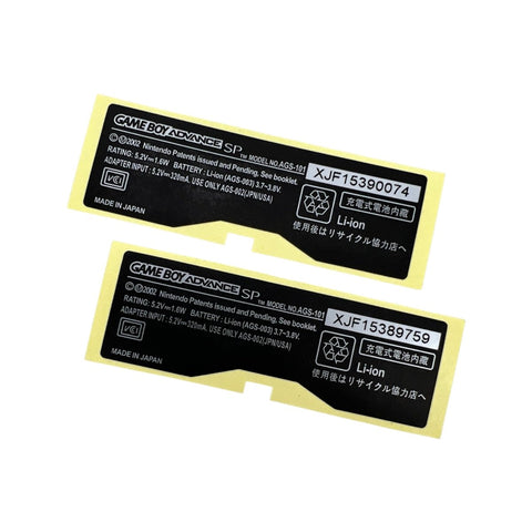 Reproduction sticker for Game Boy Advance SP rear model label replacement - 2 pack [AGS - 101] | ZedLabz - 1