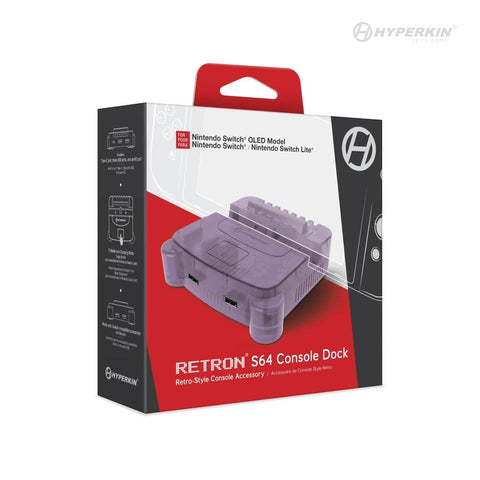 Retron S64 console dock for Nintendo Switch, Switch OLED & Switch Lite N64 style - Atomic purple | Hyperkin - 2