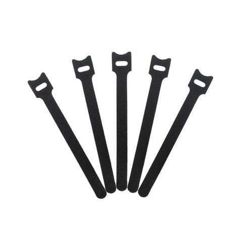 Reusable cable ties hook & loop for AV / Power / Audio / Headphone / TV / HDMI cable management 100mm x 12mm tidy straps - 5 pack black | ZedLabz - 1