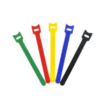 Reusable cable ties hook & loop for AV / Power / Audio / Headphone / TV / HDMI cable management 100mm x 12mm tidy straps - 5 pack Multi colour | ZedLabz - 1