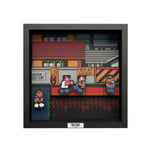 River city: Rivals at work scene video game (1989) shadow box art officially licensed 9x9 inch (23x23cm) | Pixel Frames - 2