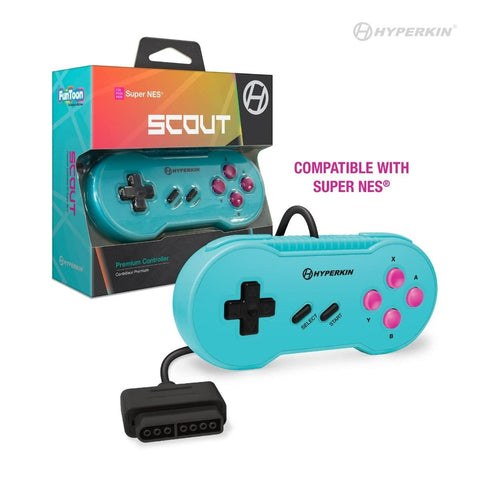 Scout Premium wired controller for SNES Super Nintendo console - Hyper beach turquoise | Hyperkin - 1