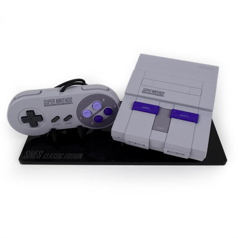 Shelf Candy stand for Nintendo SNES Super Classic console & controller - Crystal Black | Rose Colored Gaming - 1