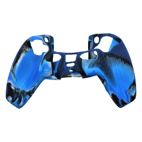 Skin grip cover for Sony PS5 controller silicone rubber leather textured - Camo Blue | ZedLabz - ZedLabz800722