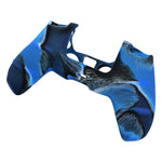 Skin grip cover for Sony PS5 controller silicone rubber leather textured - Camo Blue | ZedLabz - ZedLabz800722