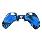 Skin grip cover for Sony PS5 controller silicone rubber leather textured - Camo Blue | ZedLabz - ZedLabz800722