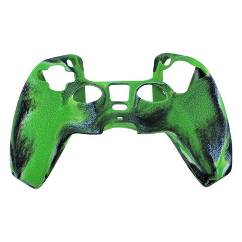 Skin grip cover for Sony PS5 controller silicone rubber leather textured - Camo Green | ZedLabz - ZedLabz800721