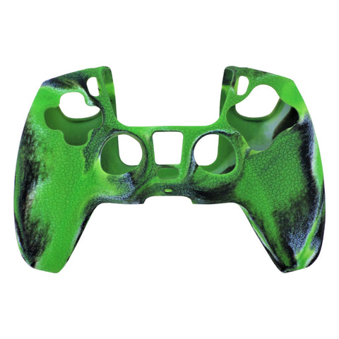 Skin grip cover for Sony PS5 controller silicone rubber leather textured - Camo Green | ZedLabz - ZedLabz800721