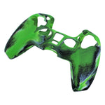 Skin grip cover for Sony PS5 controller silicone rubber leather textured - Camo Green | ZedLabz - ZedLabz800721