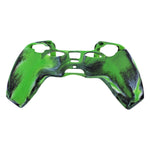 Skin grip cover for Sony PS5 controller silicone rubber leather textured - Camo Green | ZedLabz - ZedLabz800721