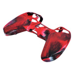 Skin grip cover for Sony PS5 controller silicone rubber leather textured - Camo Red | ZedLabz - ZedLabz800723