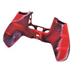 Skin grip cover for Sony PS5 controller silicone rubber leather textured - Camo Red | ZedLabz - ZedLabz800723