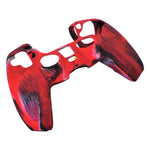 Skin grip cover for Sony PS5 controller silicone rubber leather textured - Camo Red | ZedLabz - ZedLabz800723