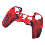 Skin grip cover for Sony PS5 controller silicone rubber leather textured - Camo Red | ZedLabz - ZedLabz800723