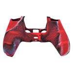 Skin grip cover for Sony PS5 controller silicone rubber leather textured - Camo Red | ZedLabz - ZedLabz800723