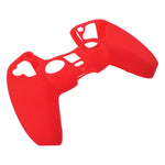 Skin grip cover for Sony PS5 controller silicone rubber leather textured - Red | ZedLabz - ZedLabz800726