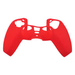 Skin grip cover for Sony PS5 controller silicone rubber leather textured - Red | ZedLabz - ZedLabz800726